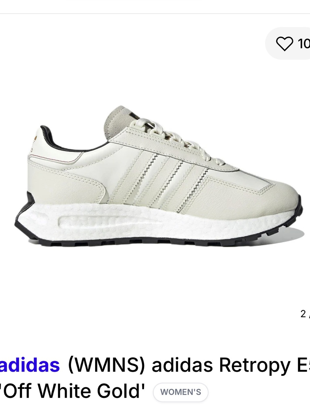 adidas Retropy E5 Women's Sneakers - Off White / Gold - Picture 3 of 13